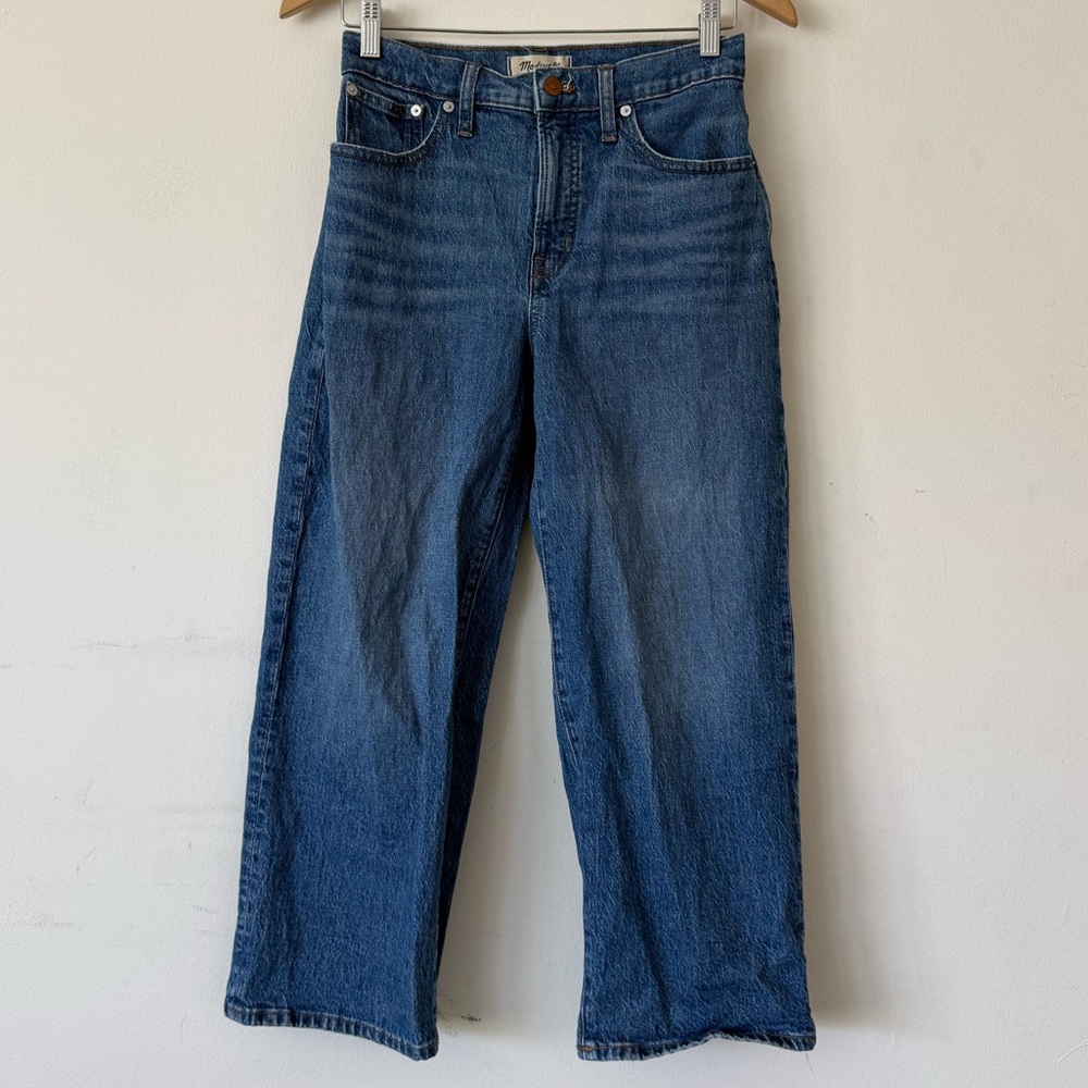 LIKE NEW Madewell Medium-Wash Perfect Vintage Wide-Leg Crop Jean Pant- 27 Petite